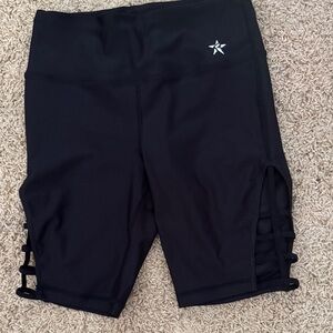 Women's Black Bike Shorts with Side Cutouts